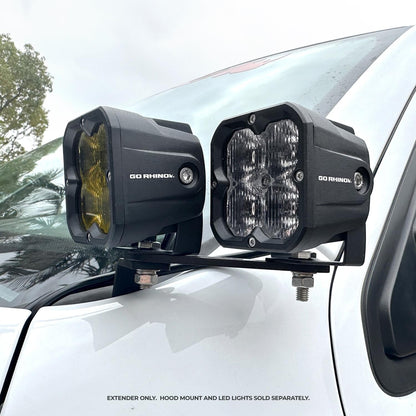 XE Hood Mounts Dogbone Bracket Textured Black 2010-2025 Lexus, Toyota, RAM Go Rhino