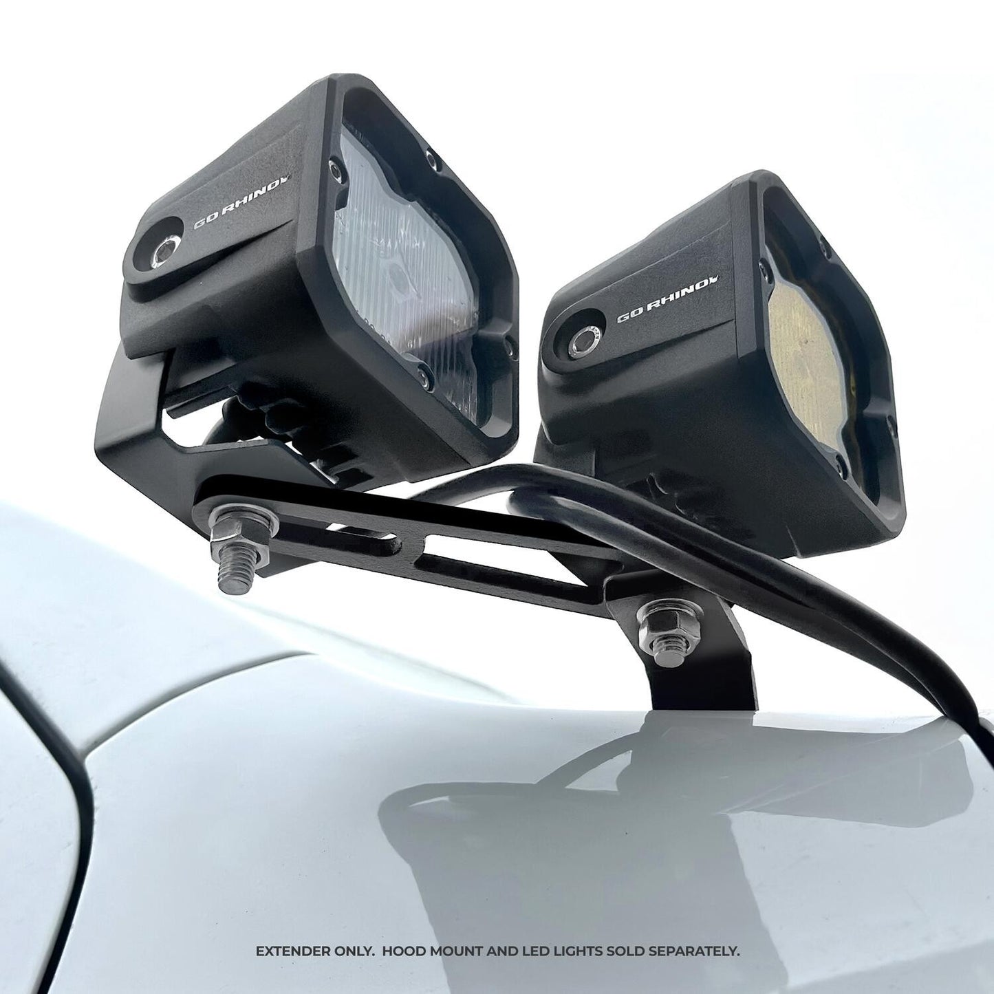 XE Hood Mounts Dogbone Bracket Textured Black 2010-2025 Lexus, Toyota, RAM Go Rhino