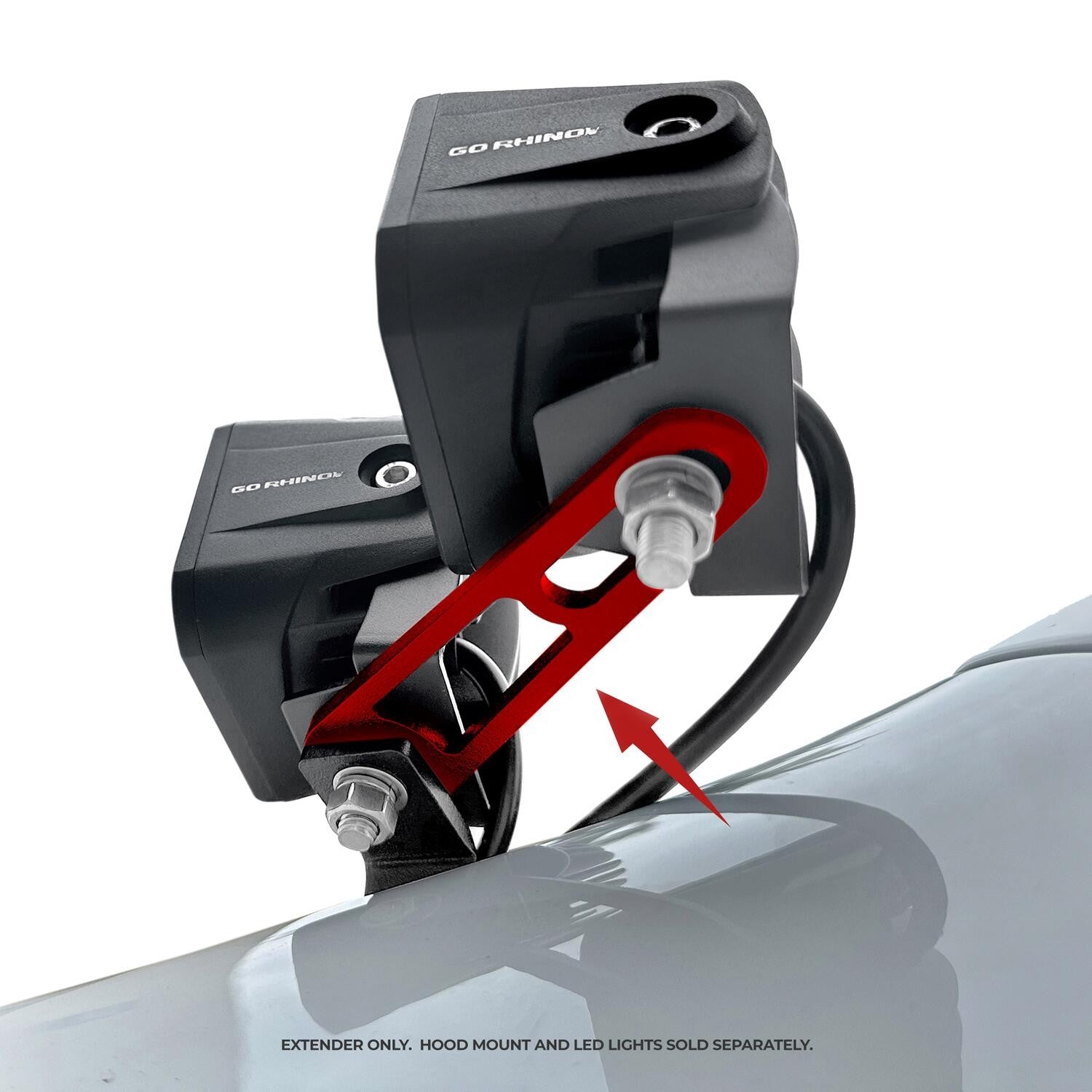 XE Hood Mounts Dogbone Bracket Textured Black 2010-2025 Lexus, Toyota, RAM Go Rhino