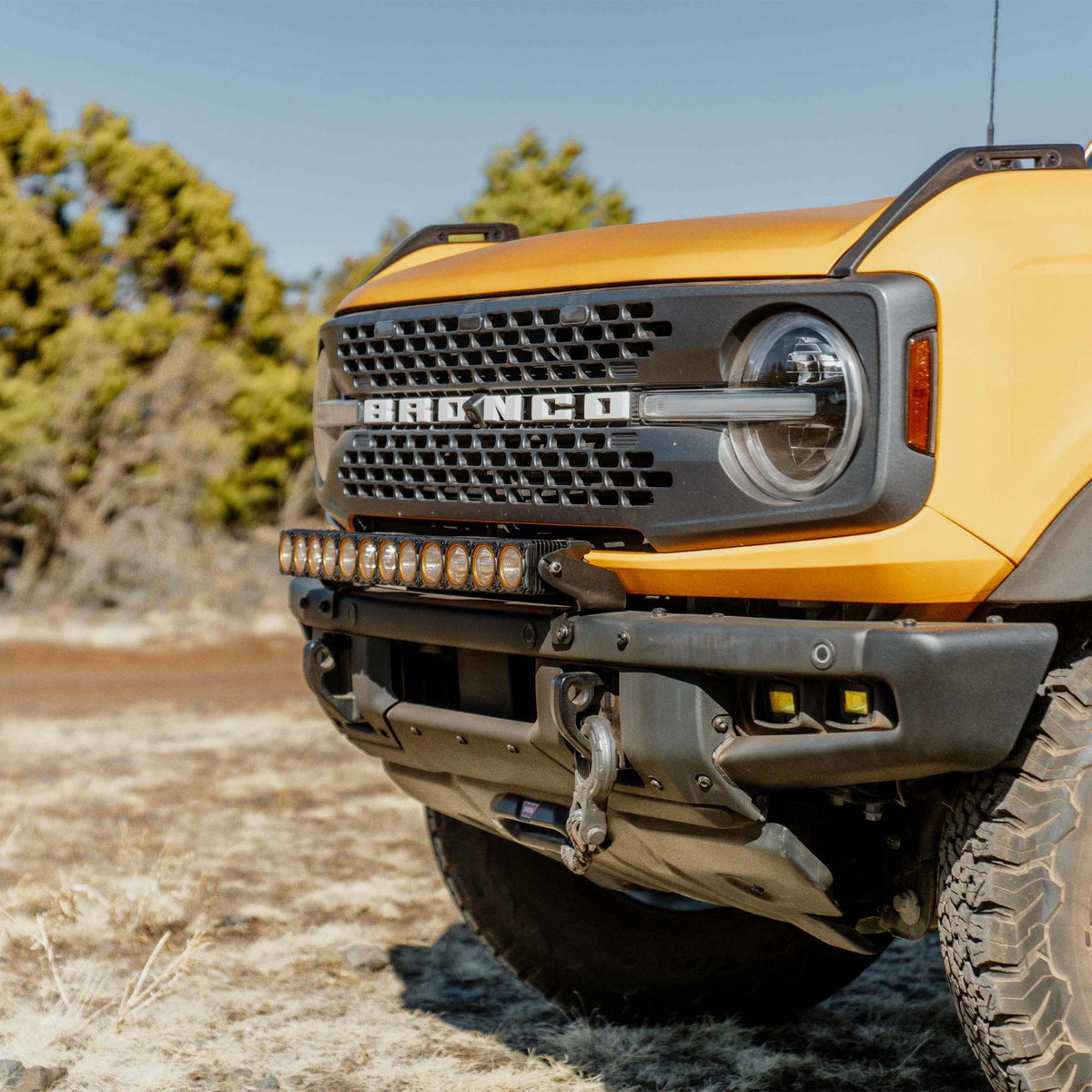 Flex Era 30 Inch LED Light Bar Mount Front Bumper Gen6 2021+ Ford Bronco KC HiLiTES