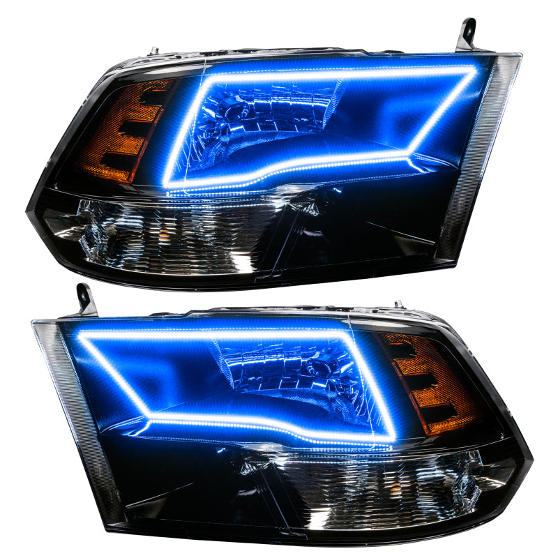 Oracle 09-17 RAM 1500 TRX Quad Pre-Assembled Headlights Blk Housing - w/ 2.0 Controller