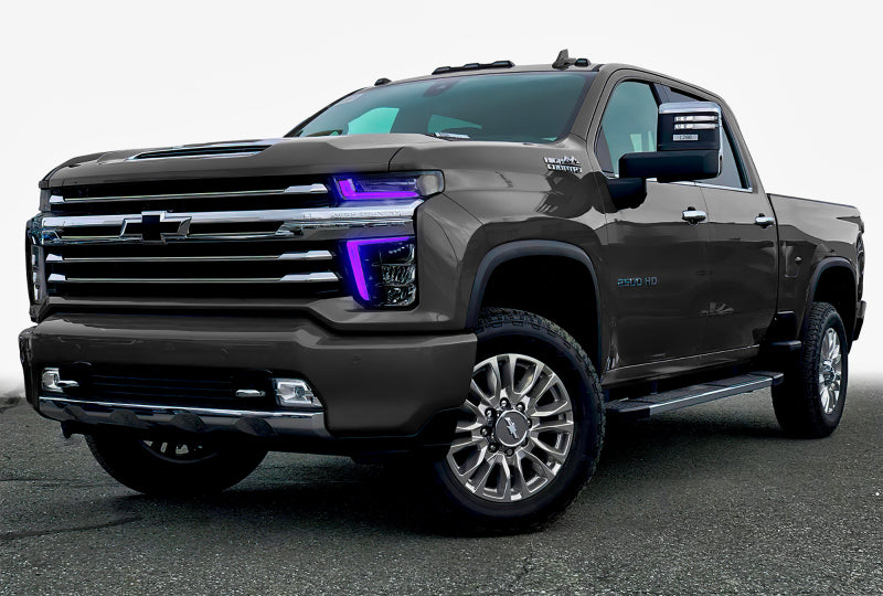 Oracle 2021 Chevy Silverado HD 2500/3500 RGB+W Headlight DRL Upgrade Kit ColorSHIFT 2