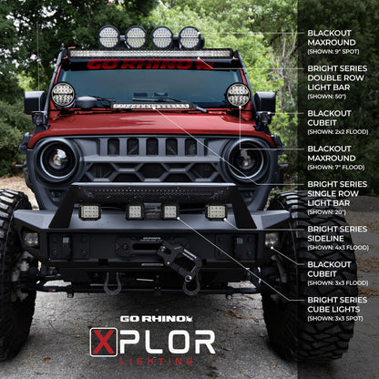 Go Rhino Bright Series Lights 20.5 Inch Single Row LED Light Bar Black Go Rhino