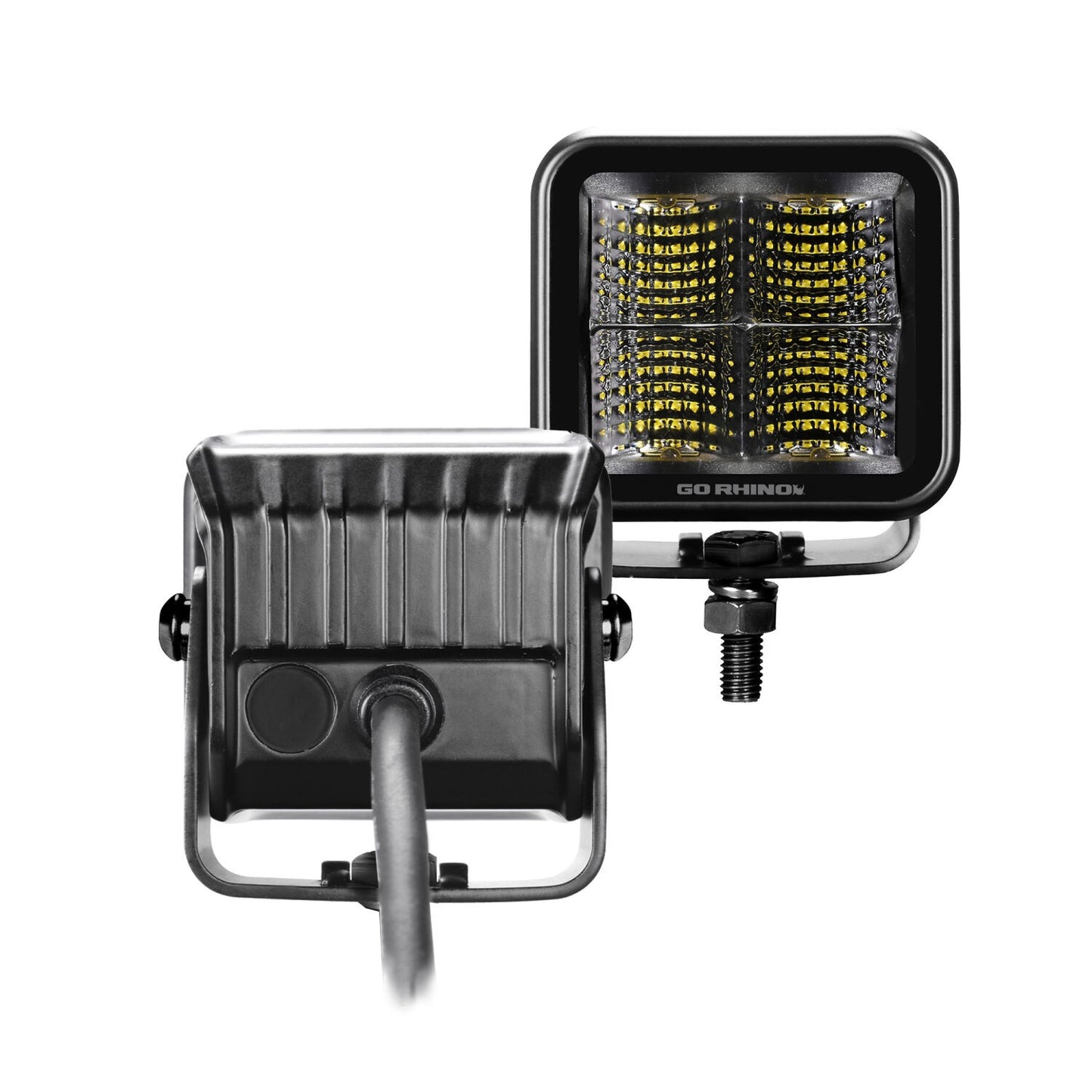 Go Rhino Blackout Series Lights Pair of 2x2 Cube LED Flood Light Kit Black Go Rhino
