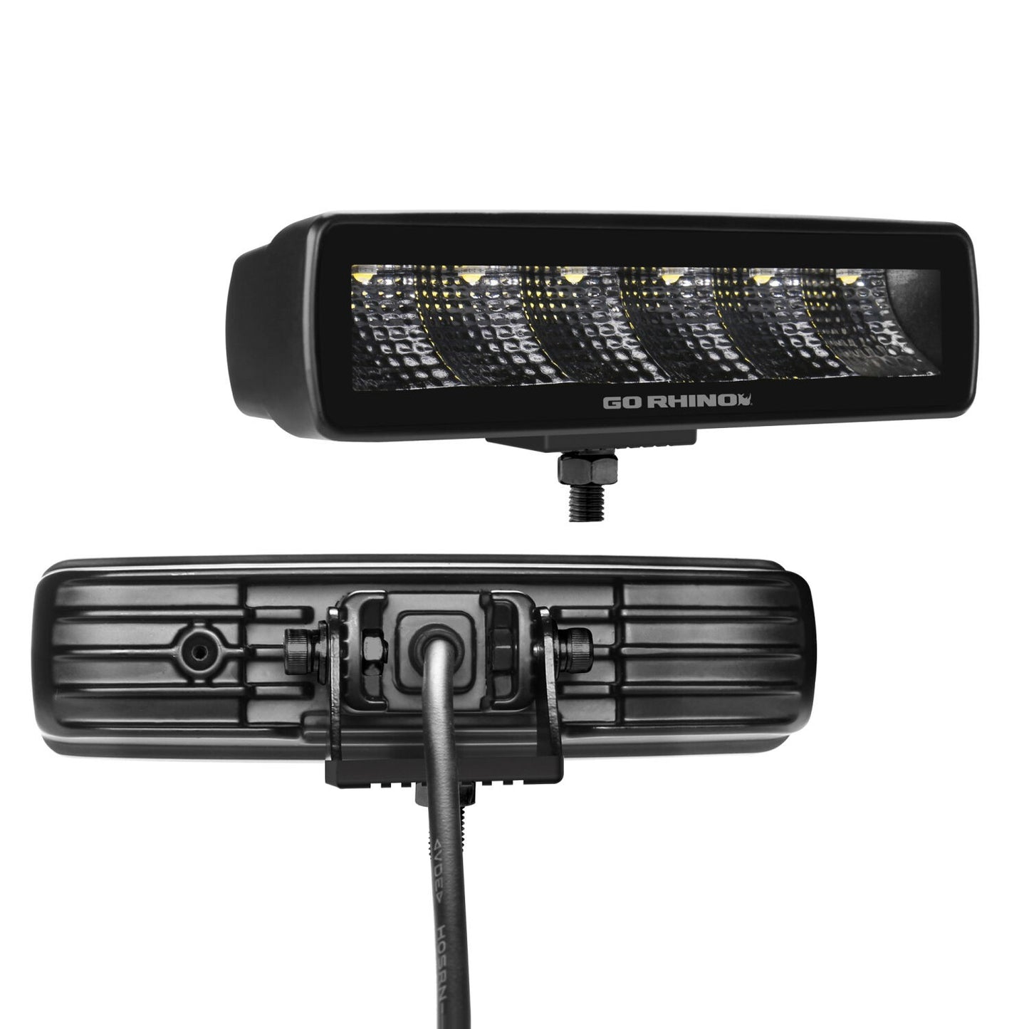 Go Rhino Blackout Series Lights Pair of Sixline LED Flood Light Kit Black Go Rhino
