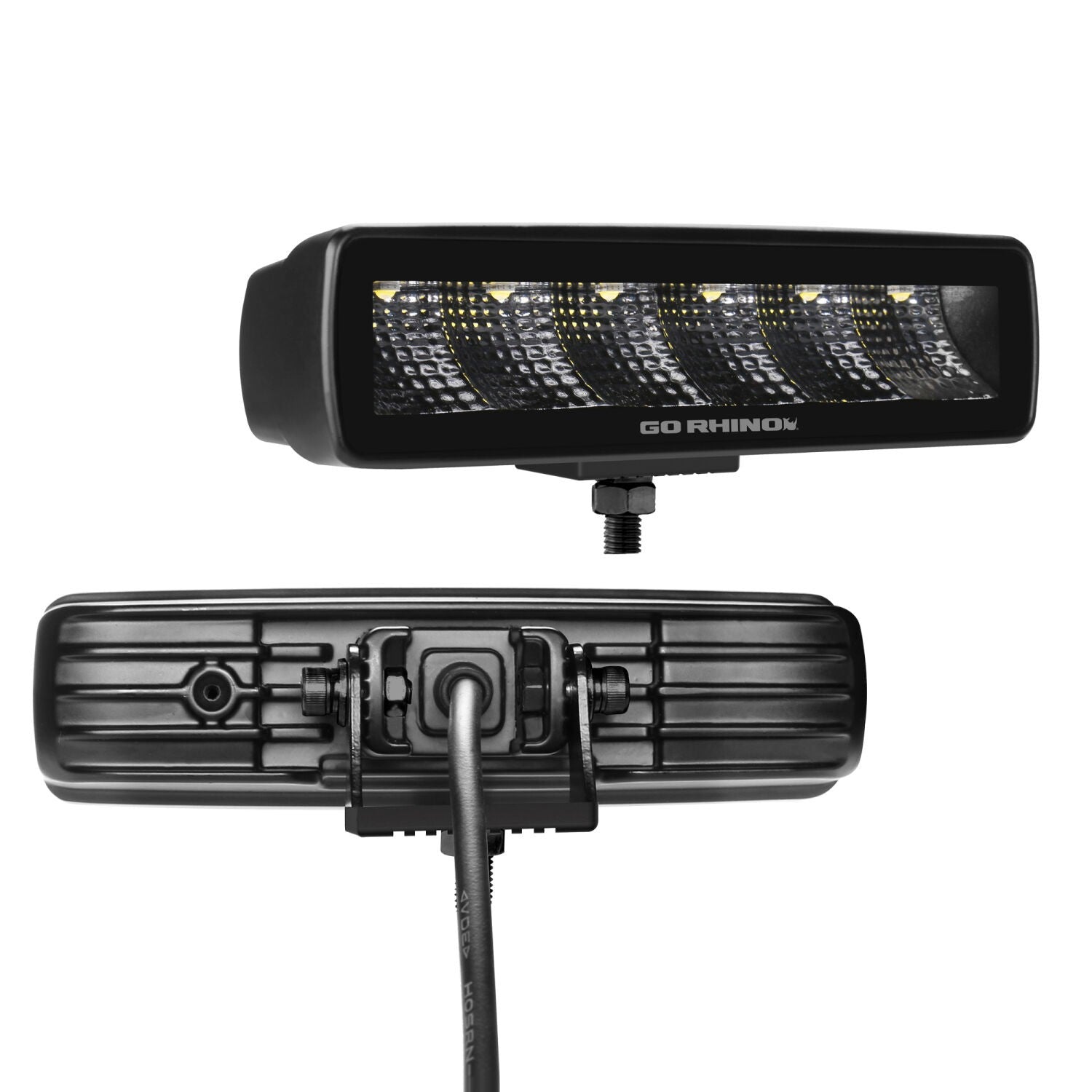 Go Rhino Blackout Series Lights Pair of Sixline LED Flood Light Kit Black Go Rhino