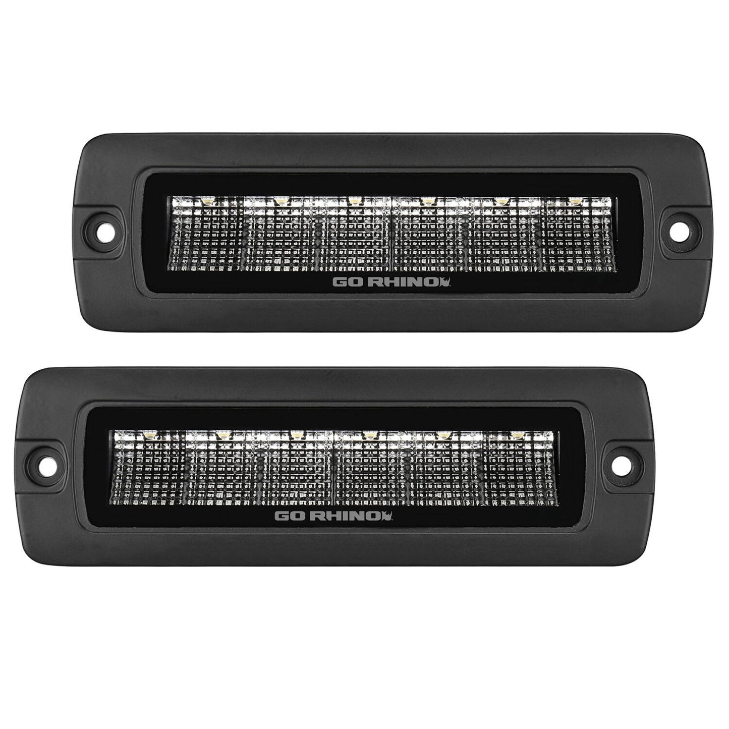 Go Rhino Blackout Series Lights Sixline Spot Lights Flush Mount Blk Go Rhino