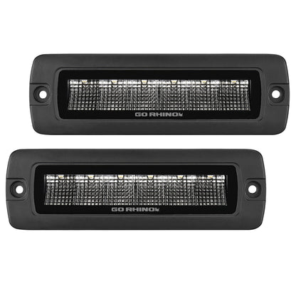 Go Rhino Blackout Series Lights Sixline Spot Lights Flush Mount Blk Go Rhino