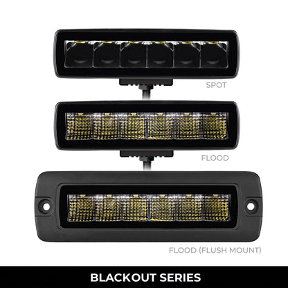 Go Rhino Blackout Series Lights Sixline Spot Lights Flush Mount Blk Go Rhino