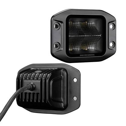 Go Rhino Blackout 3x3 Cube LED Spot Light Kit Flush Mount Black Go Rhino