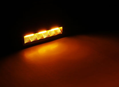 Go Rhino Blackout Combo Series Lights Pair of Sixline LED Flood Lights With Amber Accent Black Go Rhino