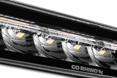 Go Rhino Blackout Combo Series Lights Pair of Sixline LED Spot Lights With Amber Accent Black Go Rhino