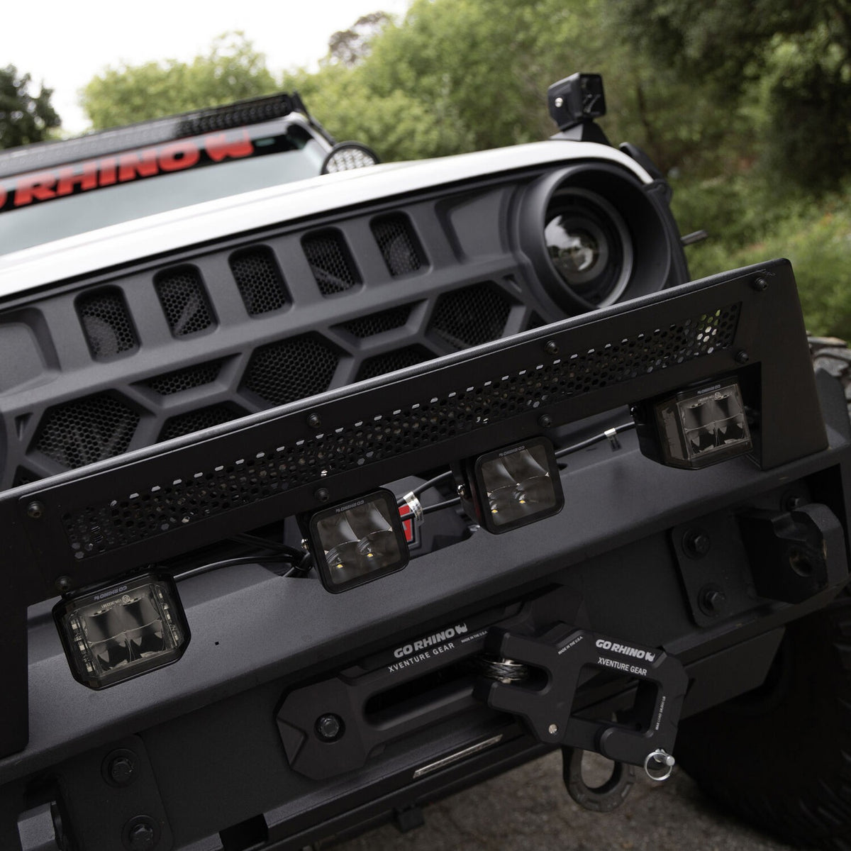 Go Rhino Blackout Series Lights Pair of 4x3 Cube LED Sideline Spot Light Kit Black Go Rhino