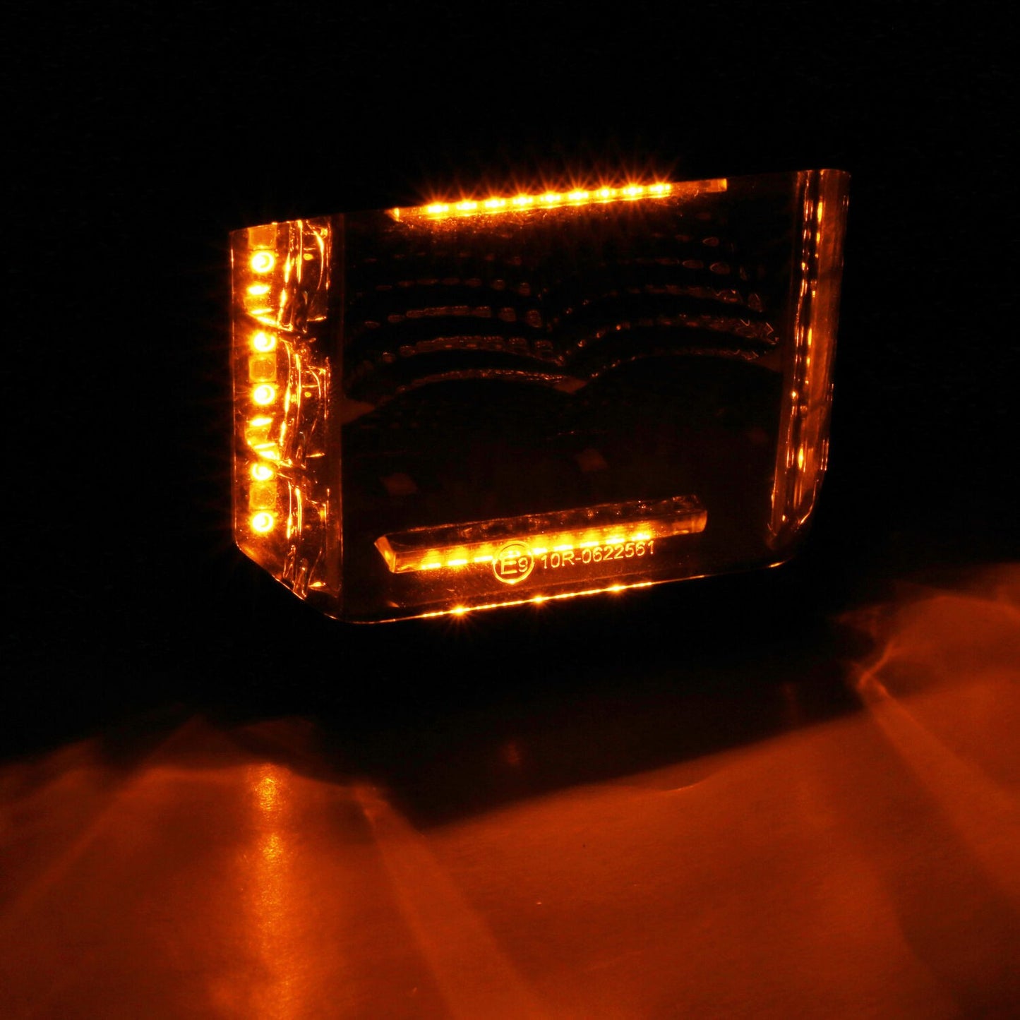 Go Rhino Blackout Combo Series Lights Pair of 4x3 Cube Sideline LED Flood Lights W/Amber Black Go Rhino