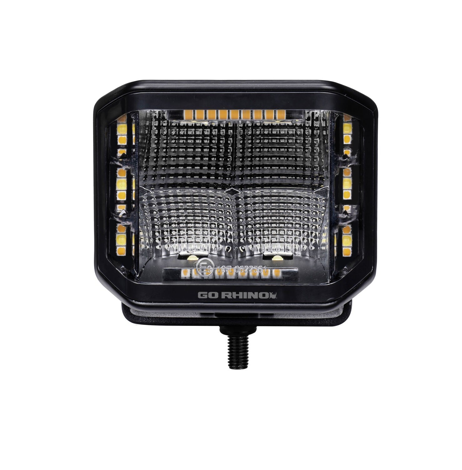Go Rhino Blackout Combo Series Lights Pair of 4x3 Cube Sideline LED Flood Lights W/Amber Black Go Rhino