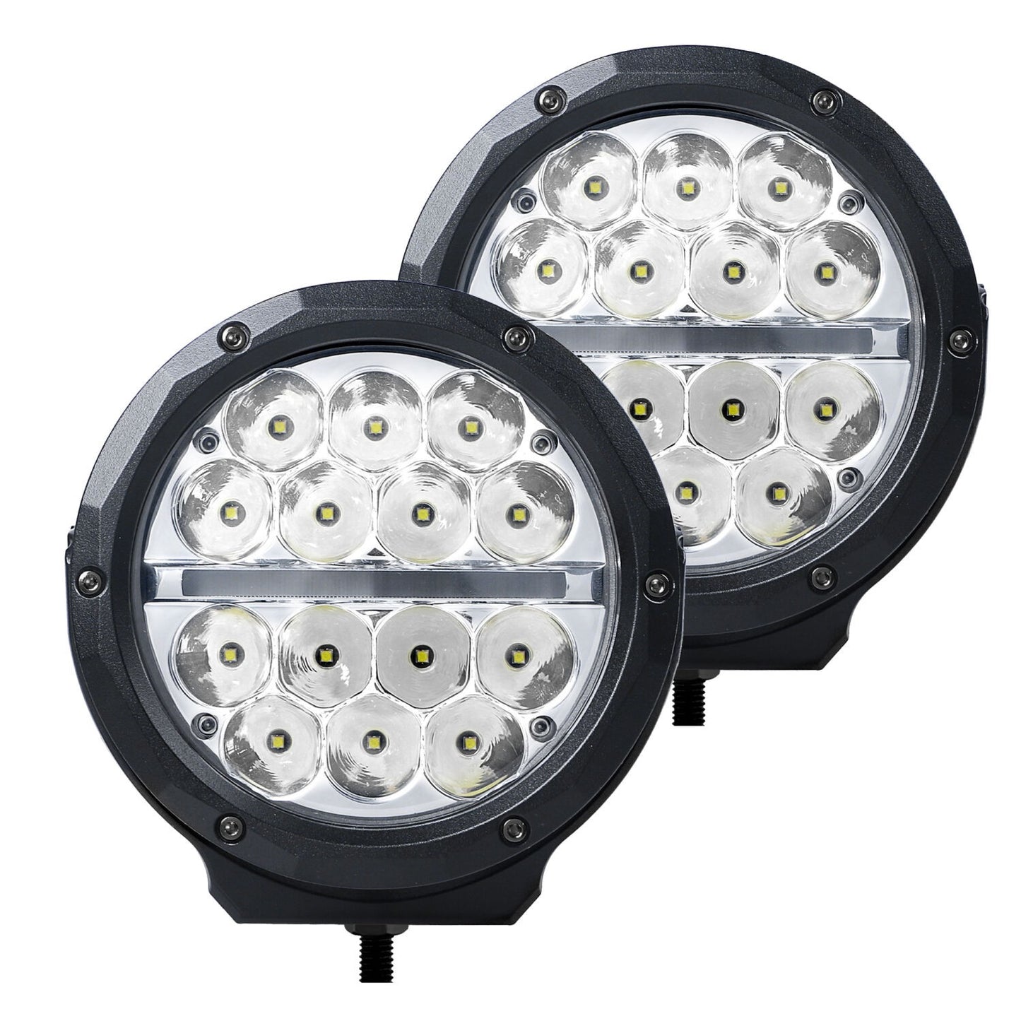 Go Rhino Bright Series Lights 6 Inch Round LED Driving Light Black Go Rhino