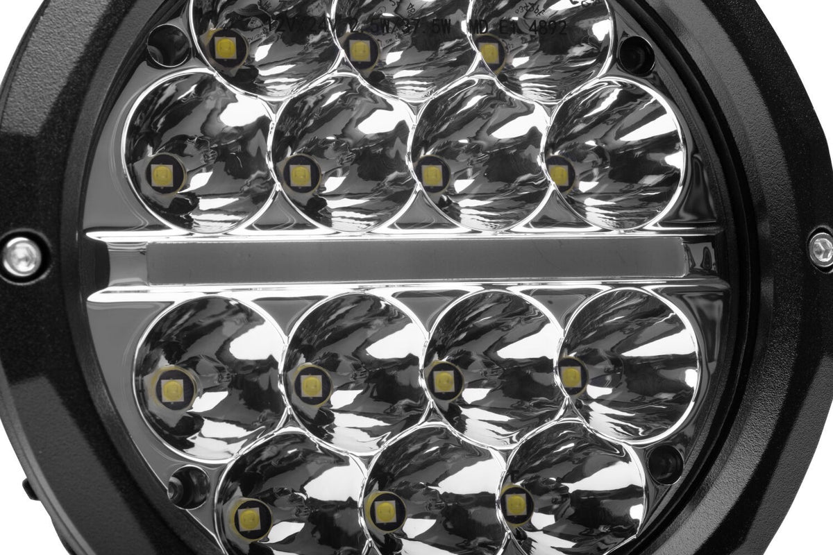Go Rhino Bright Series Lights 6 Inch Round LED Driving Light Black Go Rhino