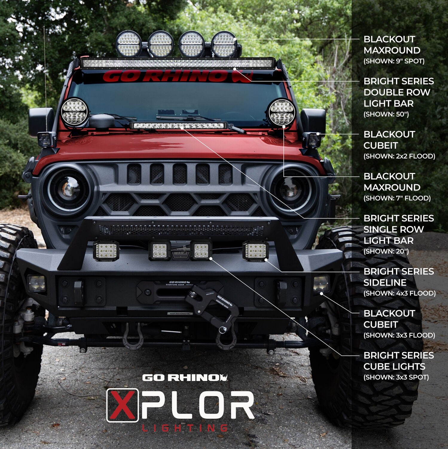 Go Rhino Bright Series Lights 39.5 Inch Single Row LED Light Bar Black Go Rhino