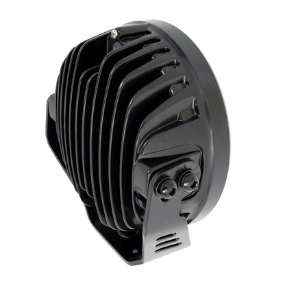 Go Rhino Blackout Series Lights 7 Inch Round LED Spot Light Beam With Daytime Running Light Black Go Rhino