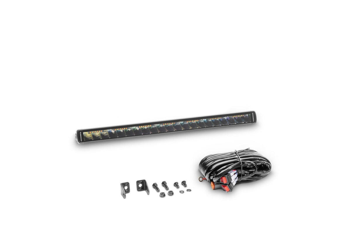 Go Rhino Blackout Combo Series Lights 20.5 Inch Single Row LED Light Bar With Amber Lighting Black Go Rhino