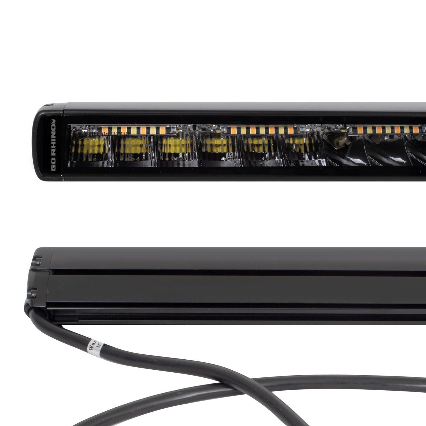 Go Rhino Blackout Combo Series Lights 20.5 Inch Single Row LED Light Bar With Amber Lighting Black Go Rhino