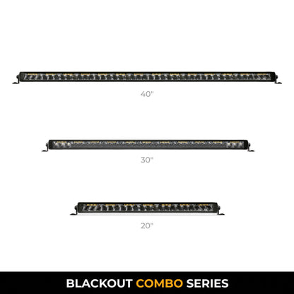 Go Rhino Blackout Combo Series Lights 20.5 Inch Single Row LED Light Bar With Amber Lighting Black Go Rhino