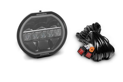 Go Rhino Blackout Series Lights 7 Inch Maxline LED Hi/Low Beam W/Multi Daytime Running Light Black Go Rhino