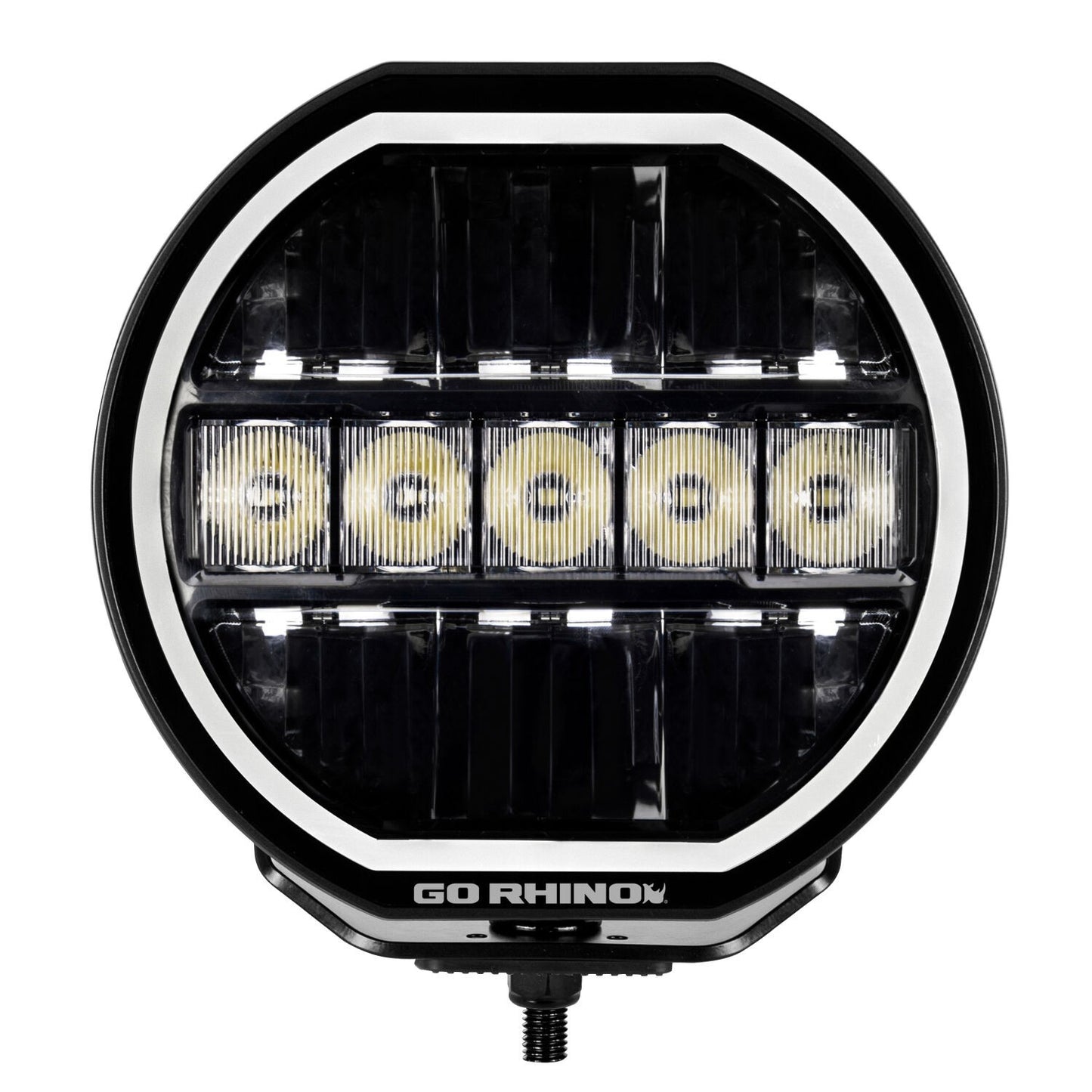 Go Rhino Blackout Series Lights 7 Inch Maxline LED Hi/Low Beam W/Multi Daytime Running Light Black Go Rhino