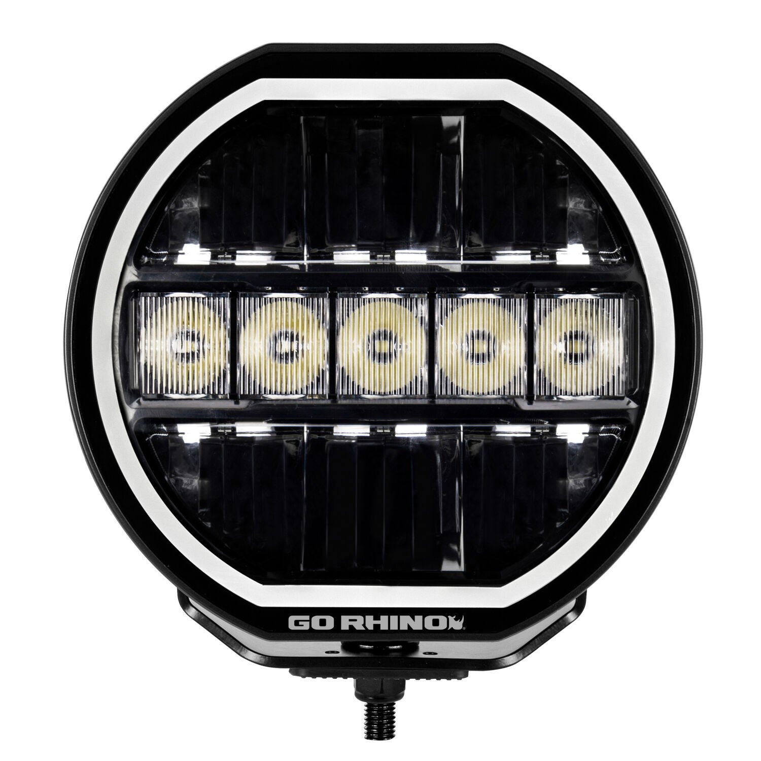 Go Rhino Blackout Series Lights 7 Inch Maxline LED Hi/Low Beam W/Multi Daytime Running Light Black Go Rhino