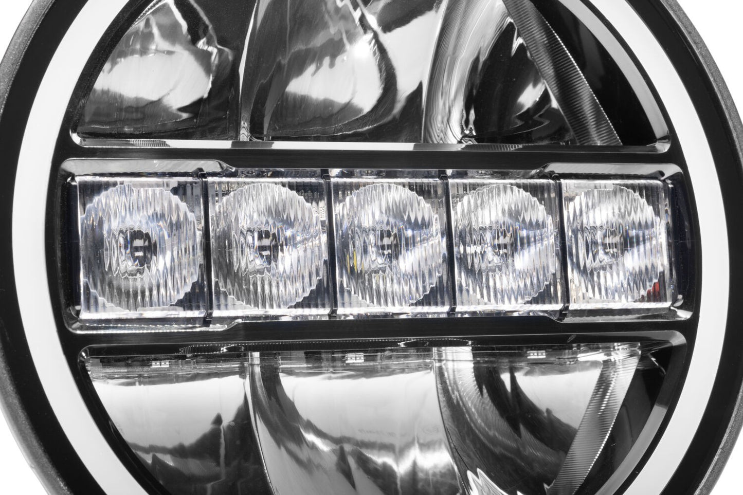 Go Rhino Blackout Series Lights 7 Inch Maxline LED Hi/Low Beam W/Multi Daytime Running Light Black Go Rhino