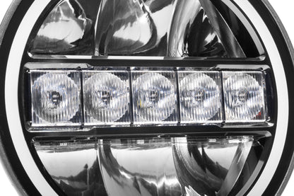 Go Rhino Blackout Series Lights 7 Inch Maxline LED Hi/Low Beam W/Multi Daytime Running Light Black Go Rhino