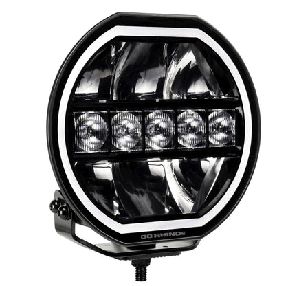 Go Rhino Blackout Series Lights 7 Inch Maxline LED Hi/Low Beam W/Multi Daytime Running Light Black Go Rhino