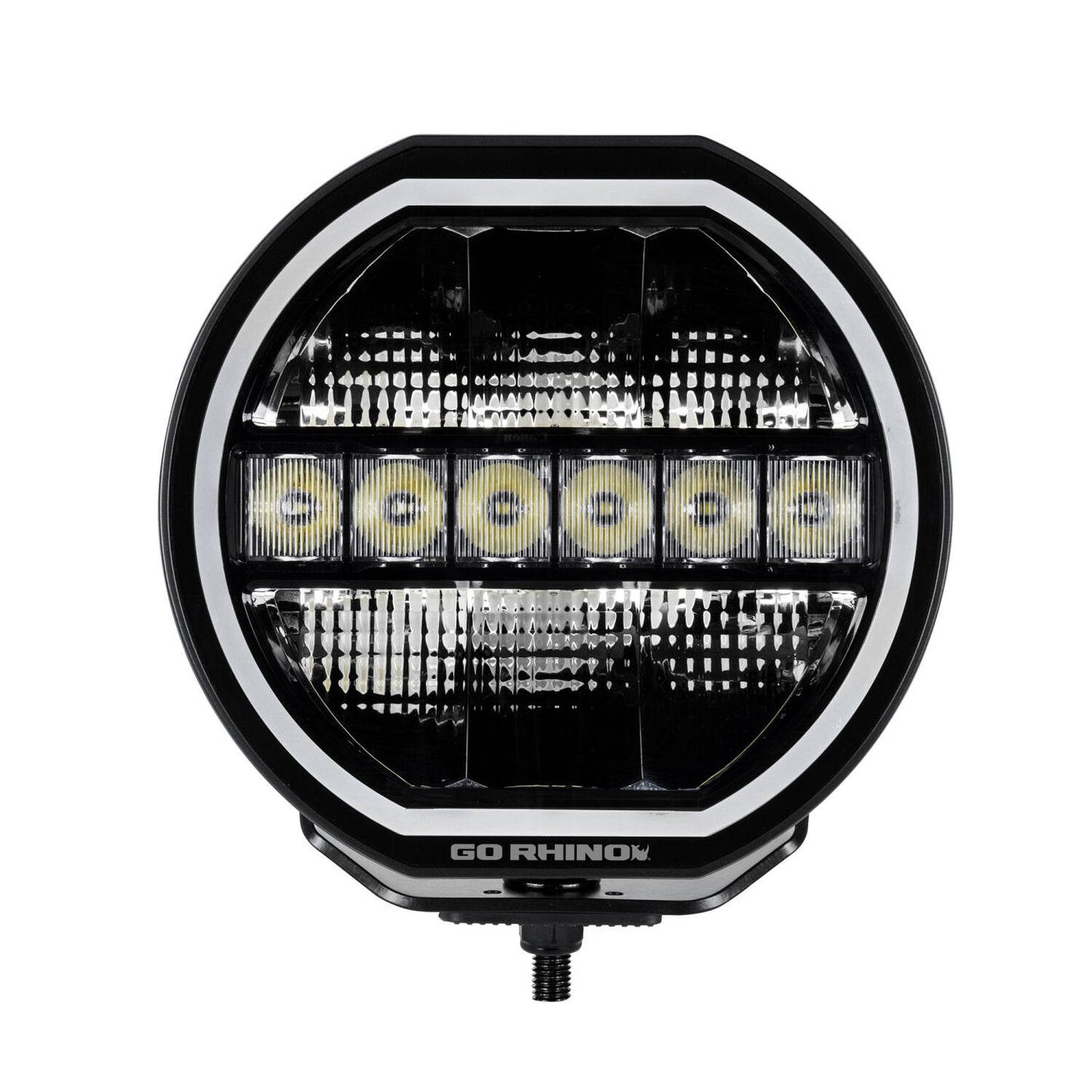 Go Rhino Blackout Series Lights 9 Inch Maxline LED Hi/Low Beam W/Multi Daytime Running Light Black Go Rhino