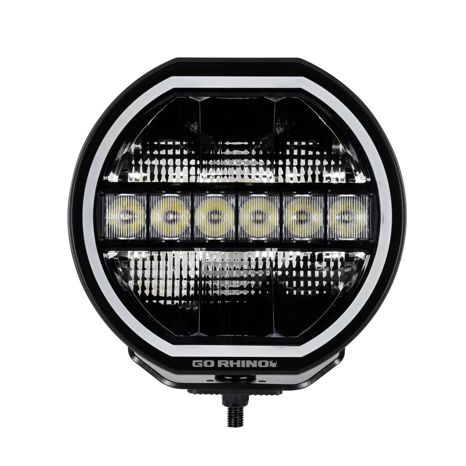 Go Rhino Blackout Series Lights 9 Inch Maxline LED Hi/Low Beam W/Multi Daytime Running Light Black Go Rhino