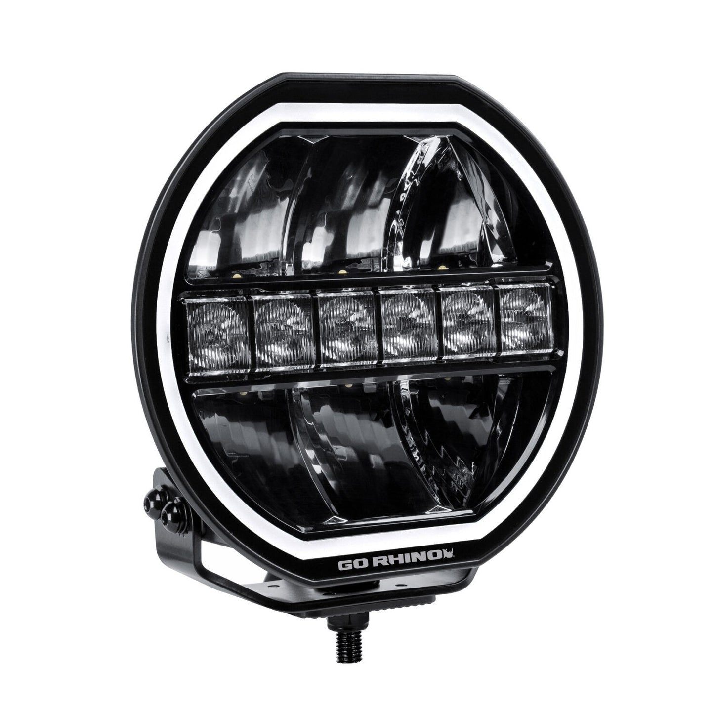 Go Rhino Blackout Series Lights 9 Inch Maxline LED Hi/Low Beam W/Multi Daytime Running Light Black Go Rhino