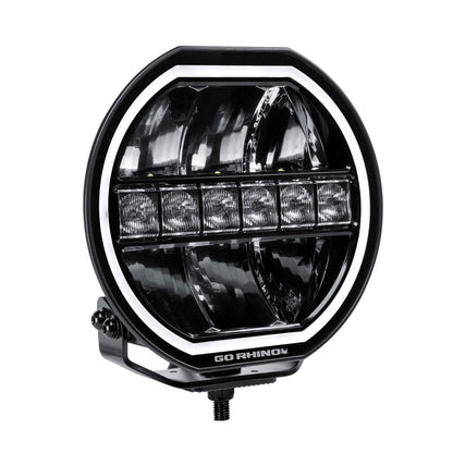 Go Rhino Blackout Series Lights 9 Inch Maxline LED Hi/Low Beam W/Multi Daytime Running Light Black Go Rhino