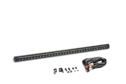 Go Rhino Blackout Combo Series Lights 31.5 Inch Single Row LED Light Bar With Amber Lighting Black Go Rhino