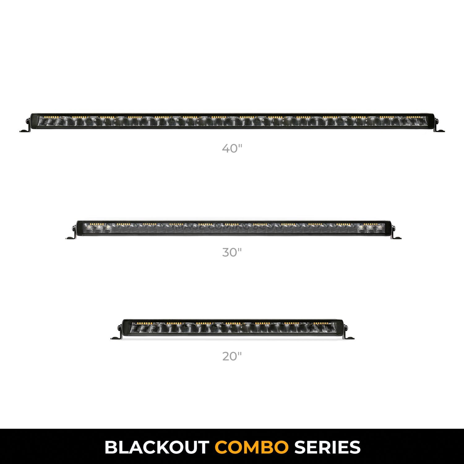 Go Rhino Blackout Combo Series Lights 31.5 Inch Single Row LED Light Bar With Amber Lighting Black Go Rhino