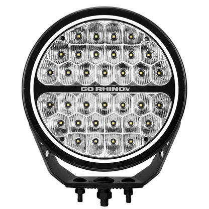 Go Rhino Blackout Series Lights 9 Inch Round LED Single Driving Kit W/Daytime Running Lights Black 2026-2026 Chevrolet Suburban 2026-2026 Chevrolet Tahoe Go Rhino