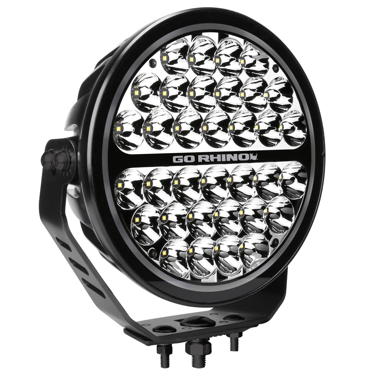 Go Rhino Blackout Series Lights 9 Inch Round LED Single Driving Kit W/Daytime Running Lights Black 2026-2026 Chevrolet Suburban 2026-2026 Chevrolet Tahoe Go Rhino