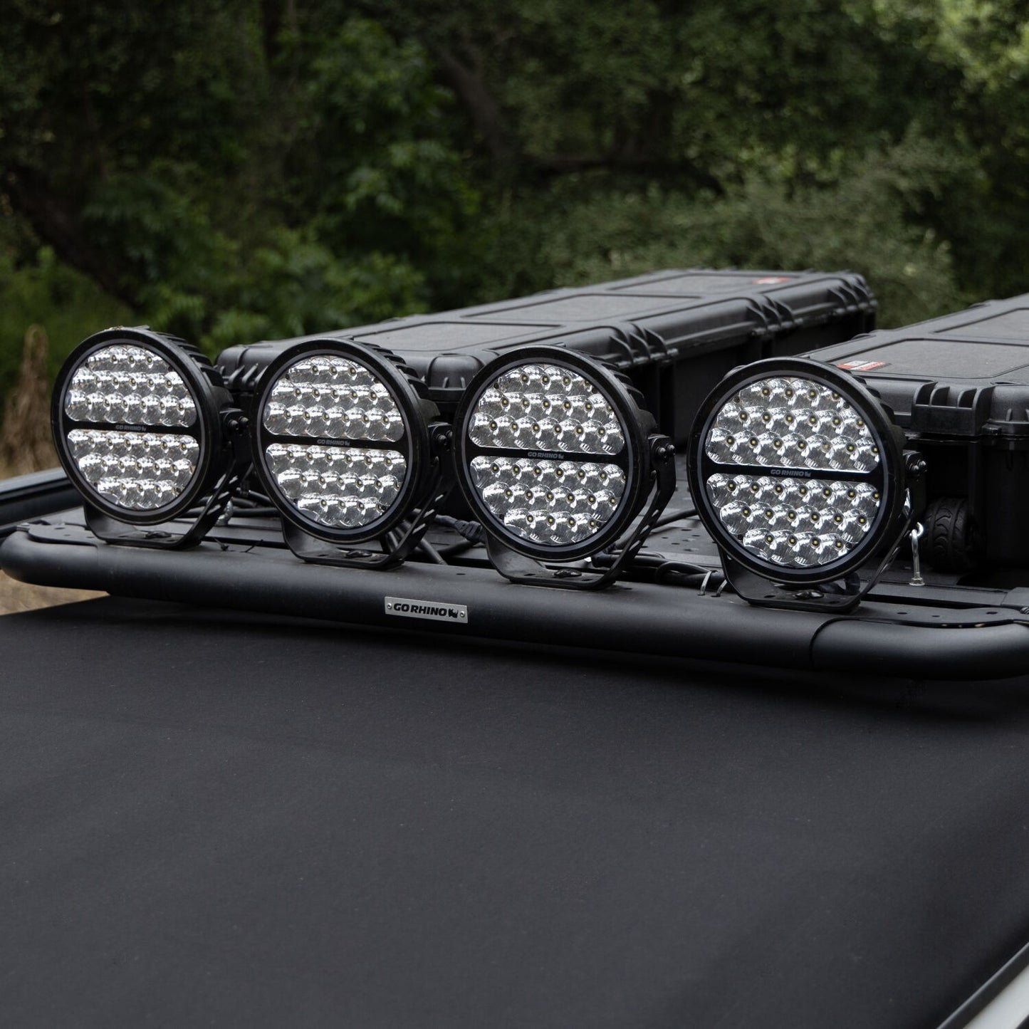 Go Rhino Blackout Series Lights 9 Inch Round Single LED Spot Light Kit W/Daytime Running Lights Black 2026-2026 Chevrolet Suburban 2026-2026 Chevrolet Tahoe Go Rhino
