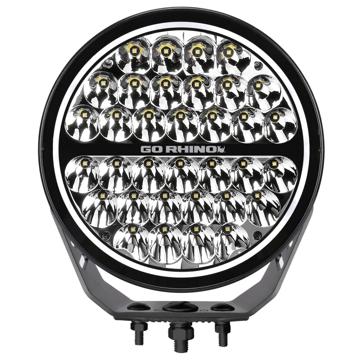 Go Rhino Blackout Series Lights 9 Inch Round Single LED Spot Light Kit W/Daytime Running Lights Black 2026-2026 Chevrolet Suburban 2026-2026 Chevrolet Tahoe Go Rhino