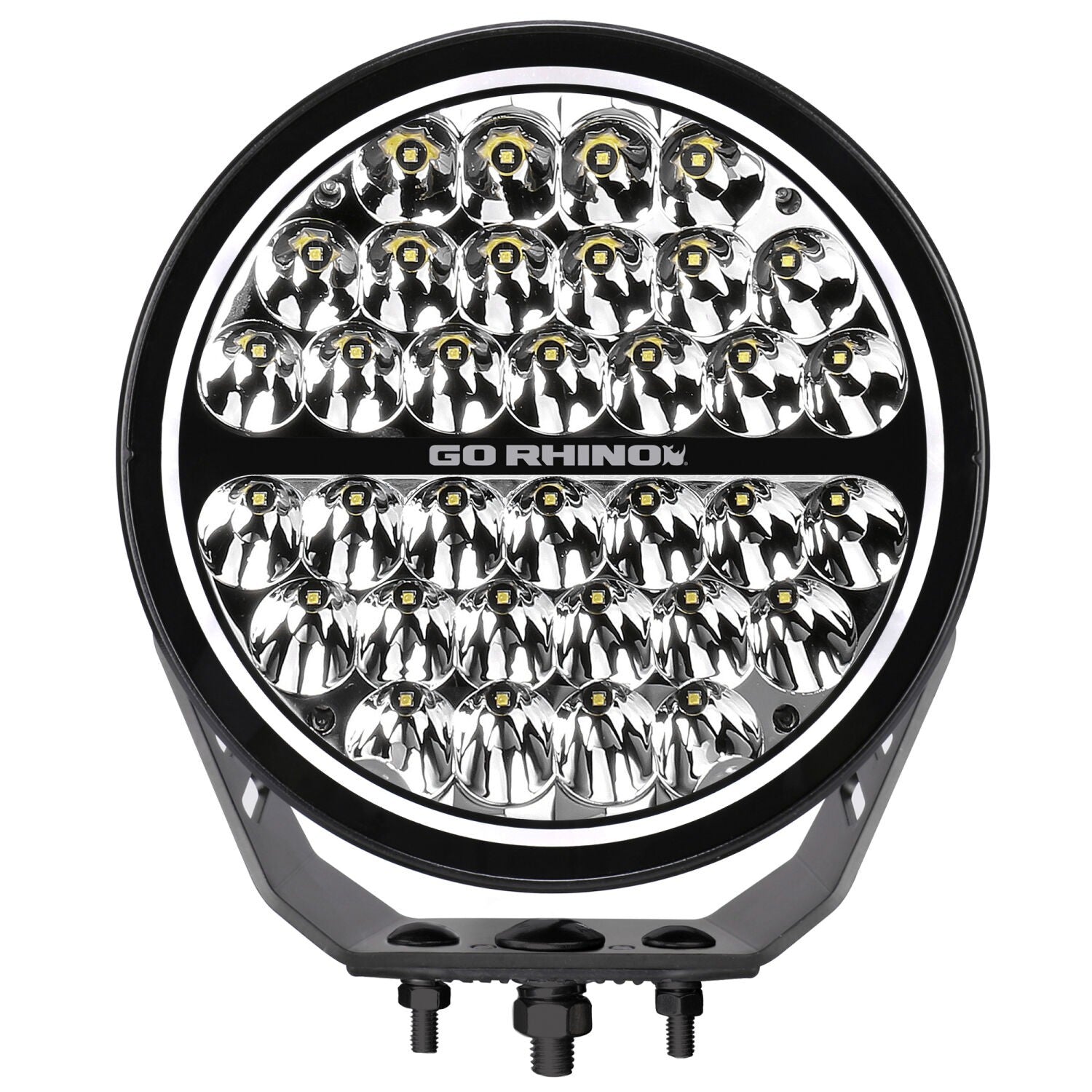 Go Rhino Blackout Series Lights 9 Inch Round Single LED Spot Light Kit W/Daytime Running Lights Black 2026-2026 Chevrolet Suburban 2026-2026 Chevrolet Tahoe Go Rhino