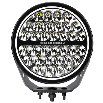 Go Rhino Blackout Series Lights 9 Inch Round Single LED Spot Light Kit W/Daytime Running Lights Black 2026-2026 Chevrolet Suburban 2026-2026 Chevrolet Tahoe Go Rhino