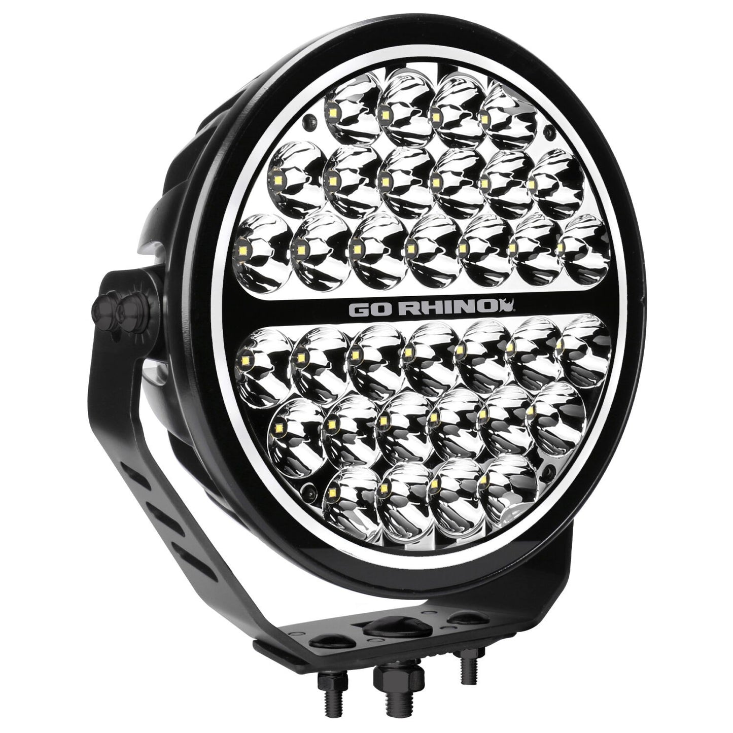 Go Rhino Blackout Series Lights 9 Inch Round Single LED Spot Light Kit W/Daytime Running Lights Black 2026-2026 Chevrolet Suburban 2026-2026 Chevrolet Tahoe Go Rhino