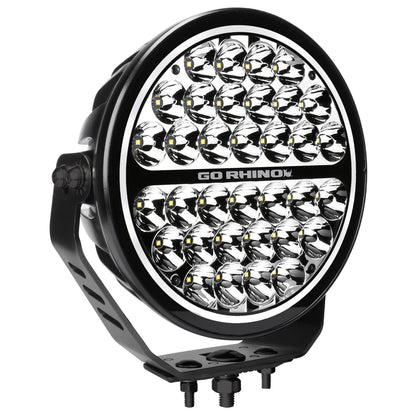 Go Rhino Blackout Series Lights 9 Inch Round Single LED Spot Light Kit W/Daytime Running Lights Black 2026-2026 Chevrolet Suburban 2026-2026 Chevrolet Tahoe Go Rhino