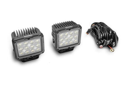Go Rhino Bright Series Lights 5 Inch Rectangle Single LED Spot Light Kit Black Go Rhino