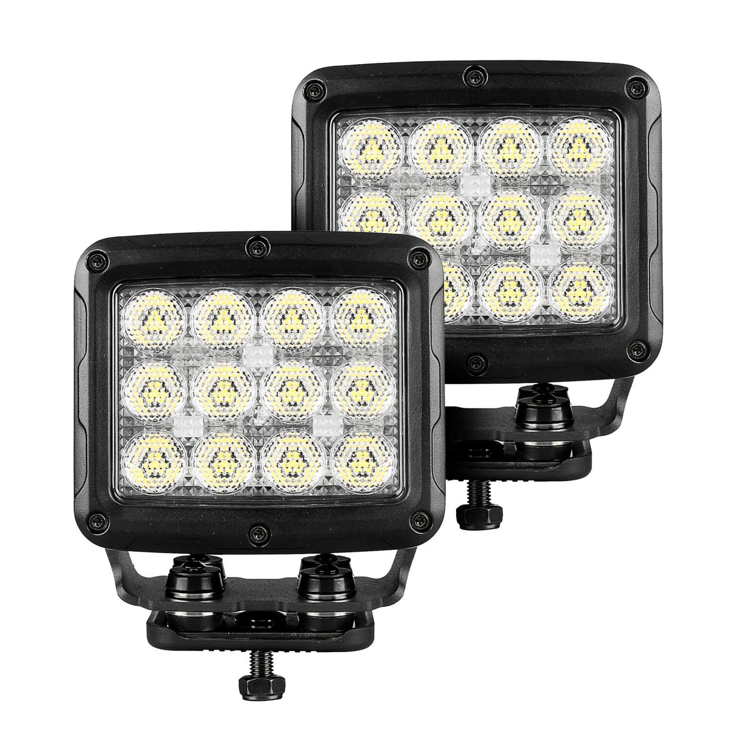 Go Rhino Bright Series Lights 5 Inch Rectangle Single LED Spot Light Kit Black Go Rhino