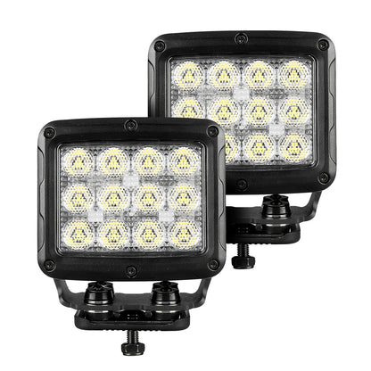 Go Rhino Bright Series Lights 5 Inch Rectangle Single LED Spot Light Kit Black Go Rhino