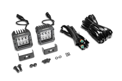 Go Rhino Bright Series Lights Pair of 3x3 Cube LED Spot Light Kit Black Go Rhino